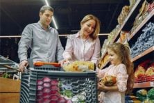 Family shopping for groceries