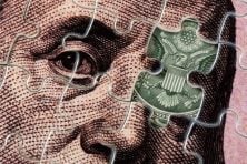 A puzzle of money.