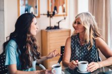 Conceptual image of two people discussing a loan