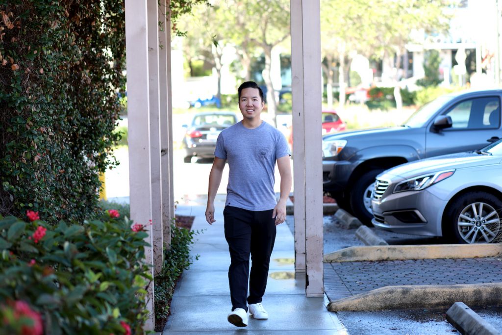 Khiem Nguyen earns gift cards through Shopkick by simply running his weekly errands