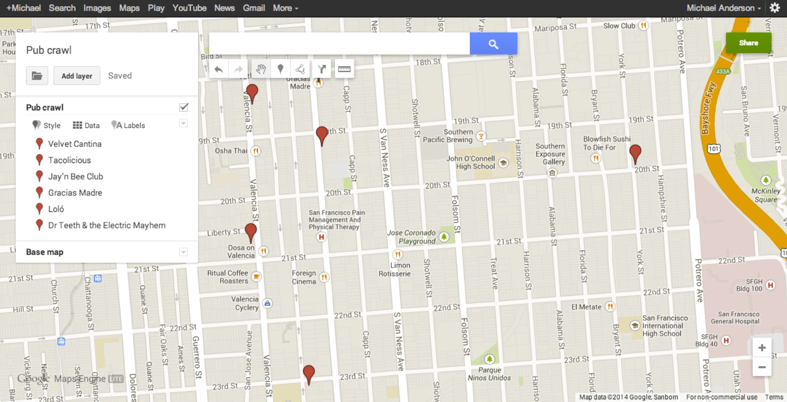 Upload Your Spreadsheet To Google Maps And Create A Custom Map. Save Money On Your Next Bar Crawl With Yelp And Google Maps upload your spreadsheet to google maps and create a custom map. save money on your next bar crawl with yelp and google maps
