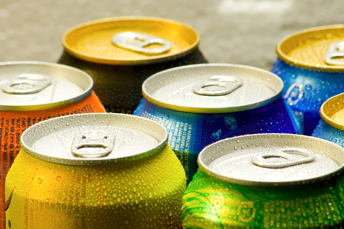 tops of soda cans