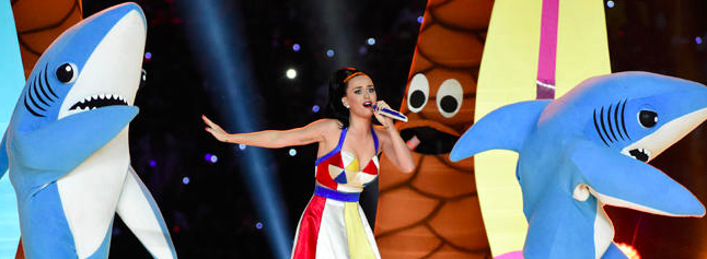 Left Shark and Katy Perry at the Super Bowl