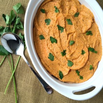 Cheesy Vegan Rutabaga Casserole (photo credit- Simple Seasonal)