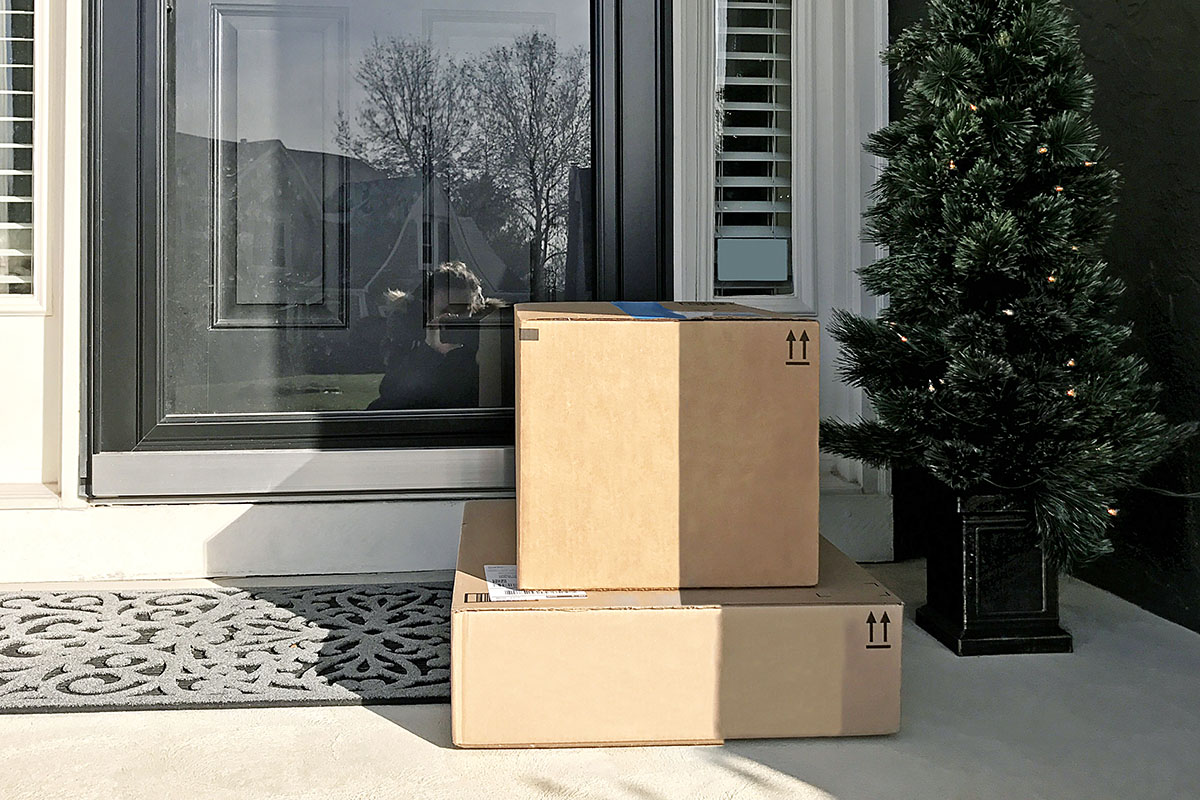 packages by the front door.