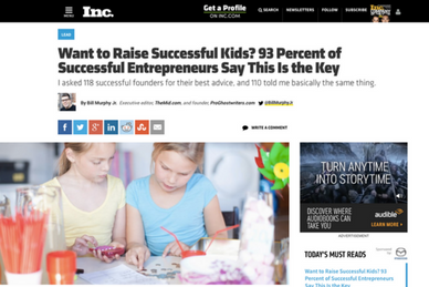 Inc. Magazine, January 11, 2017 Want to Raise Successful Kids? Neuroscience Says Read to Them Like This (but Most Parents Don't)