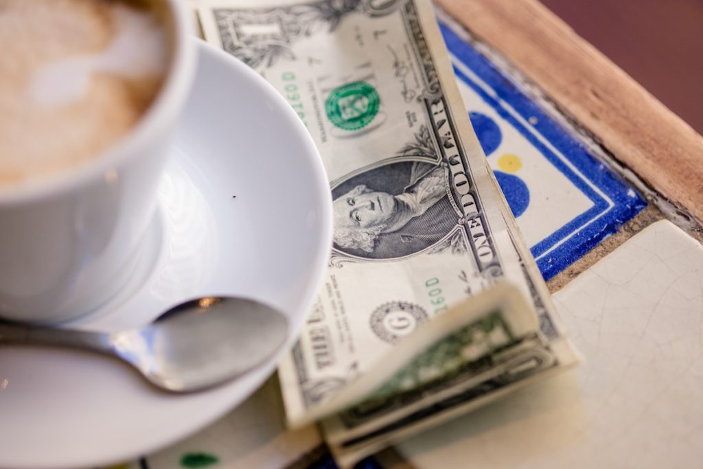 Coffee and a muffin enjoyed on a budget