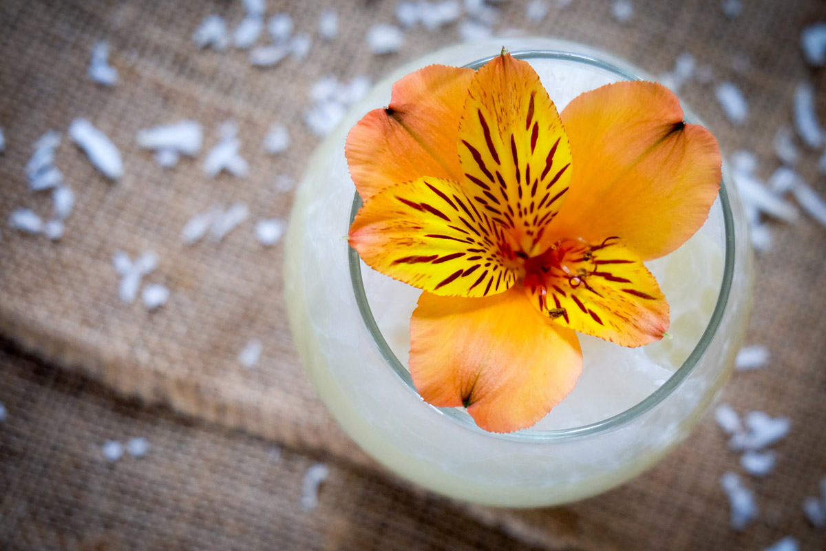 A rum punch is photographed.