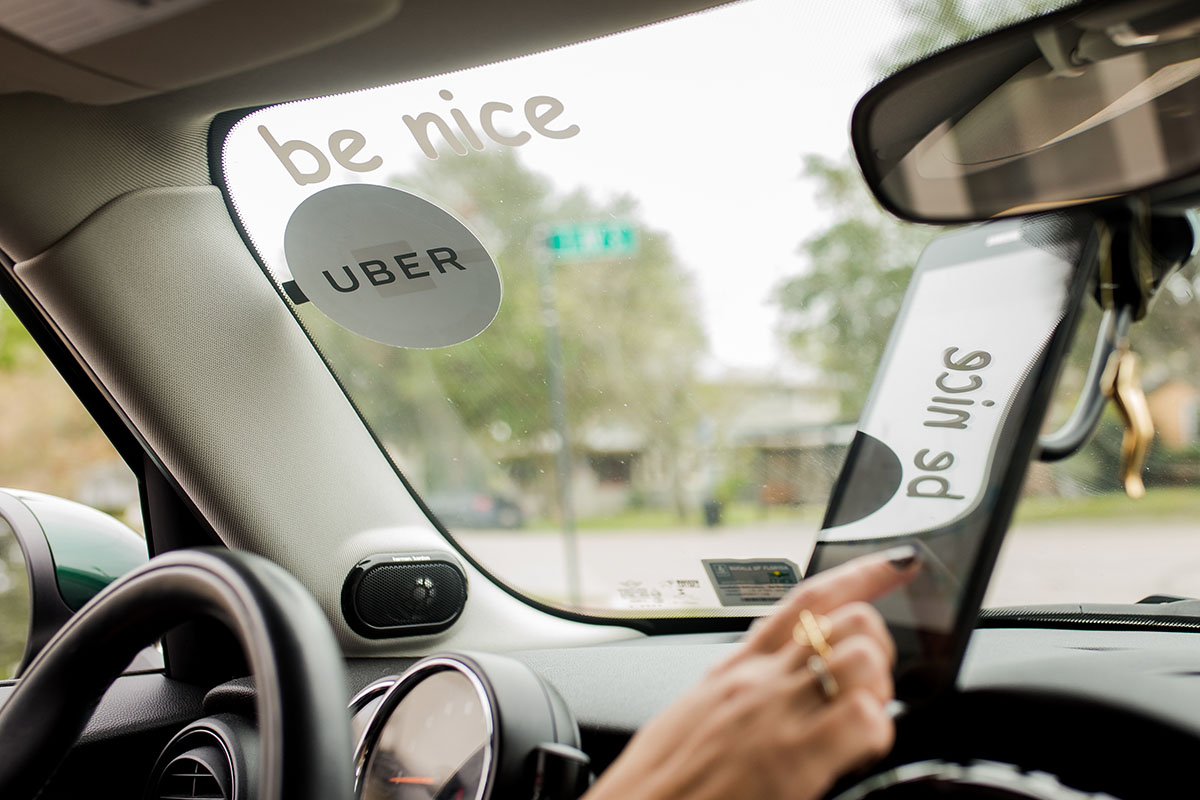 Lisa Gilmore exemplifies uber driving near downtown st Petersburg, Petersburg Fla, on November 10th, 2017.