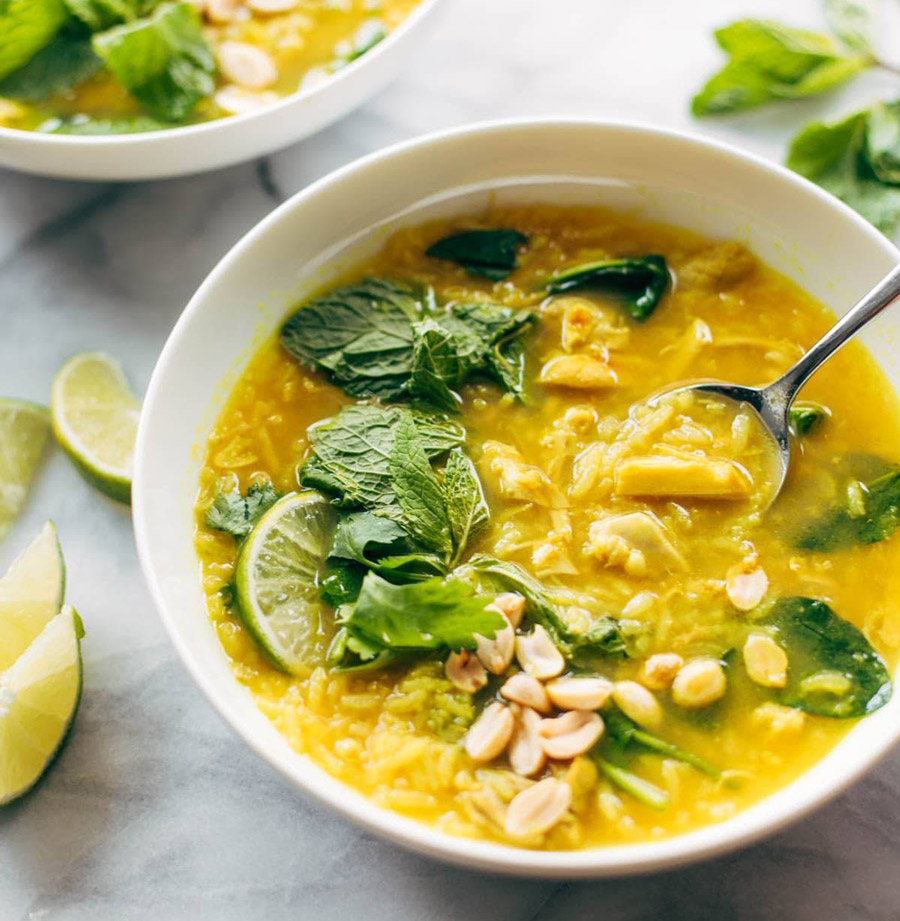 This is a photo of chicken and rice soup.