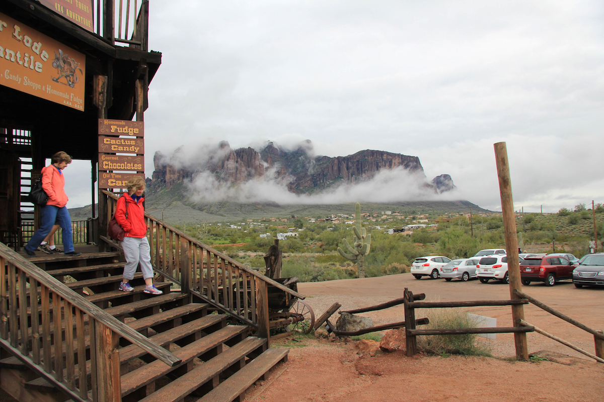 Visitors check out Goldfield Ghost Town, a gold mining town located on the historic Apache Trail in Apache Junction, Arizona. AP Photo/Ted Shaffrey