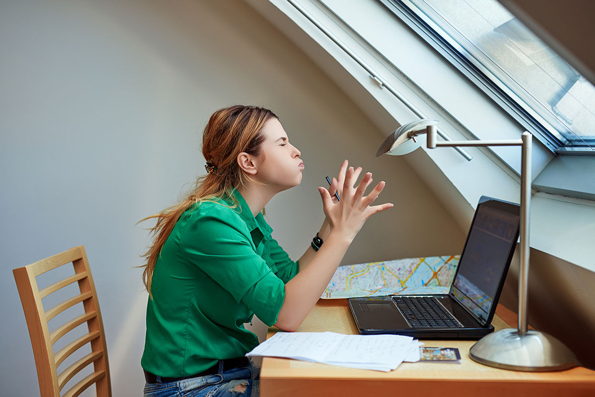 woman frustrated with work on her computer