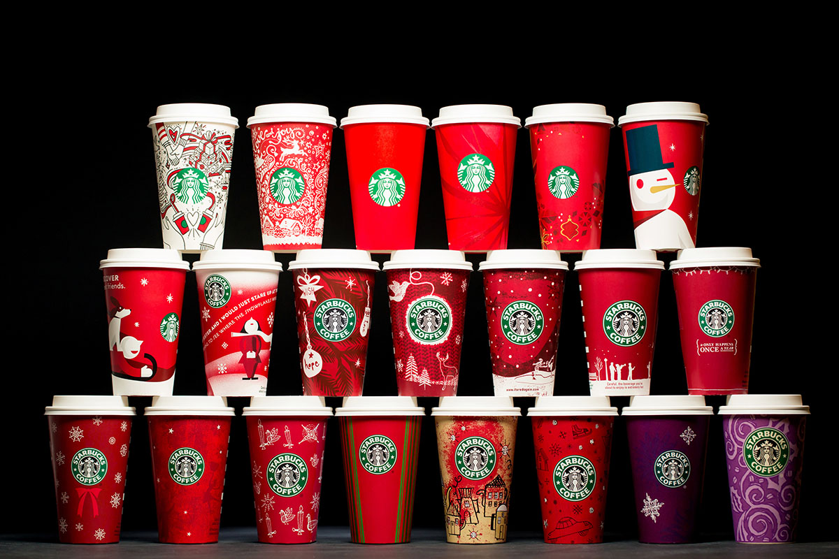 Starbucks 20th anniversary of holiday cups