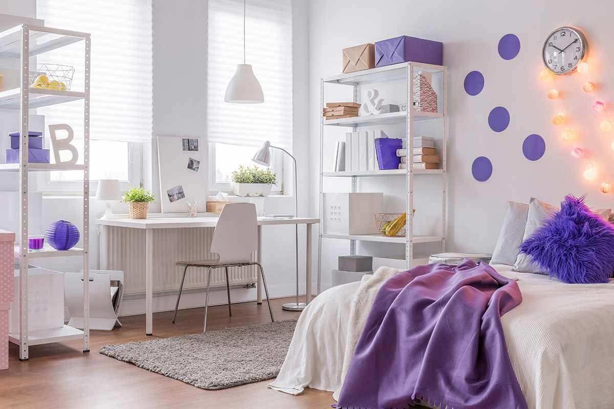 Picture of modern interior with purple color