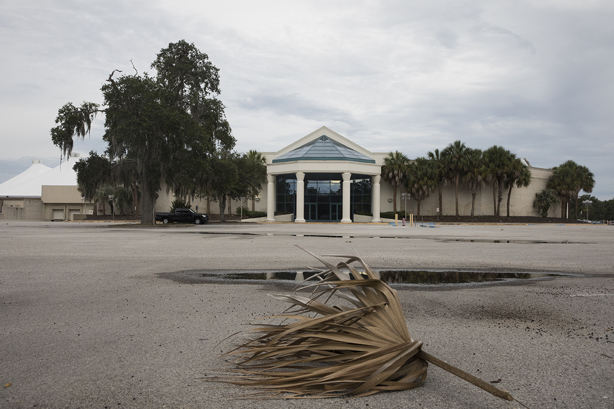 This photo shows an empty mall store front in Crystal River, Fla.