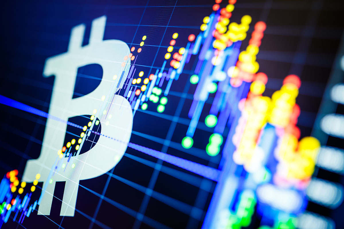 analytics with bitcoin logo