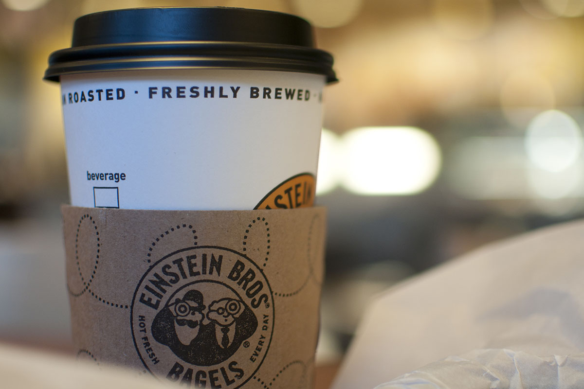 einstein bros. coffee on table