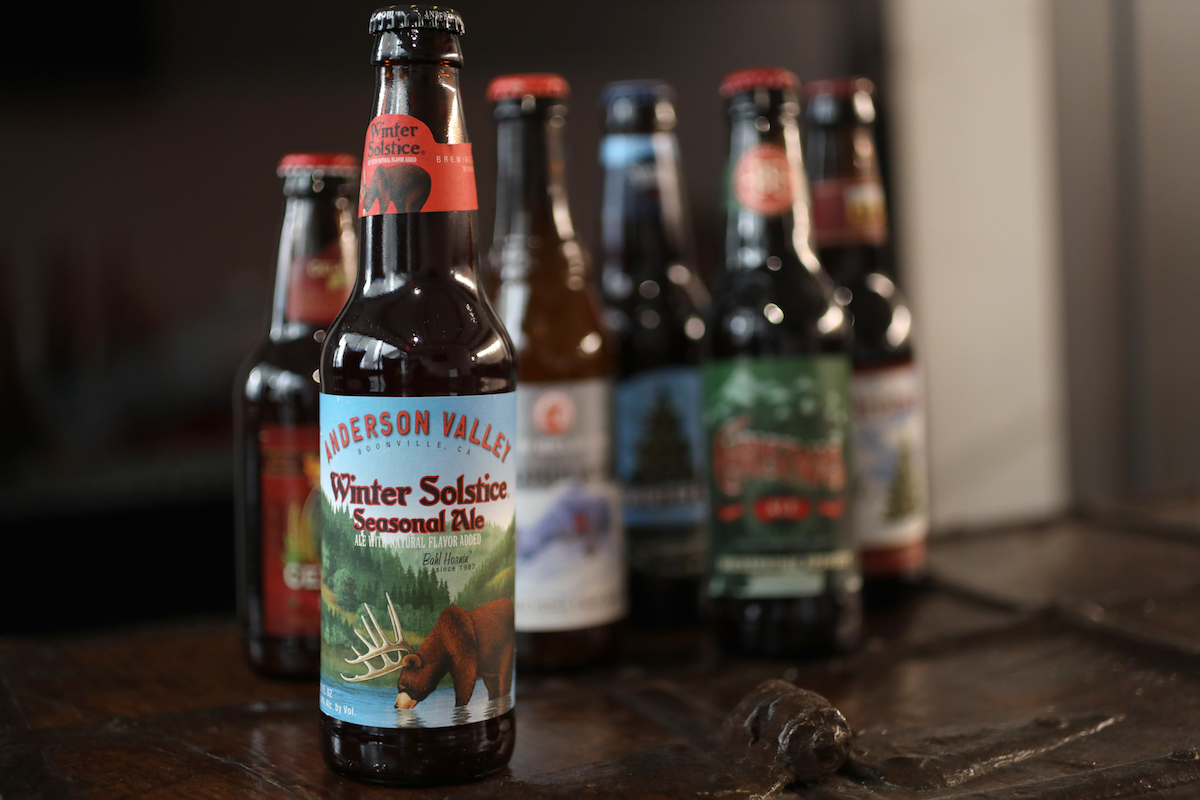 Beer bottles on a table