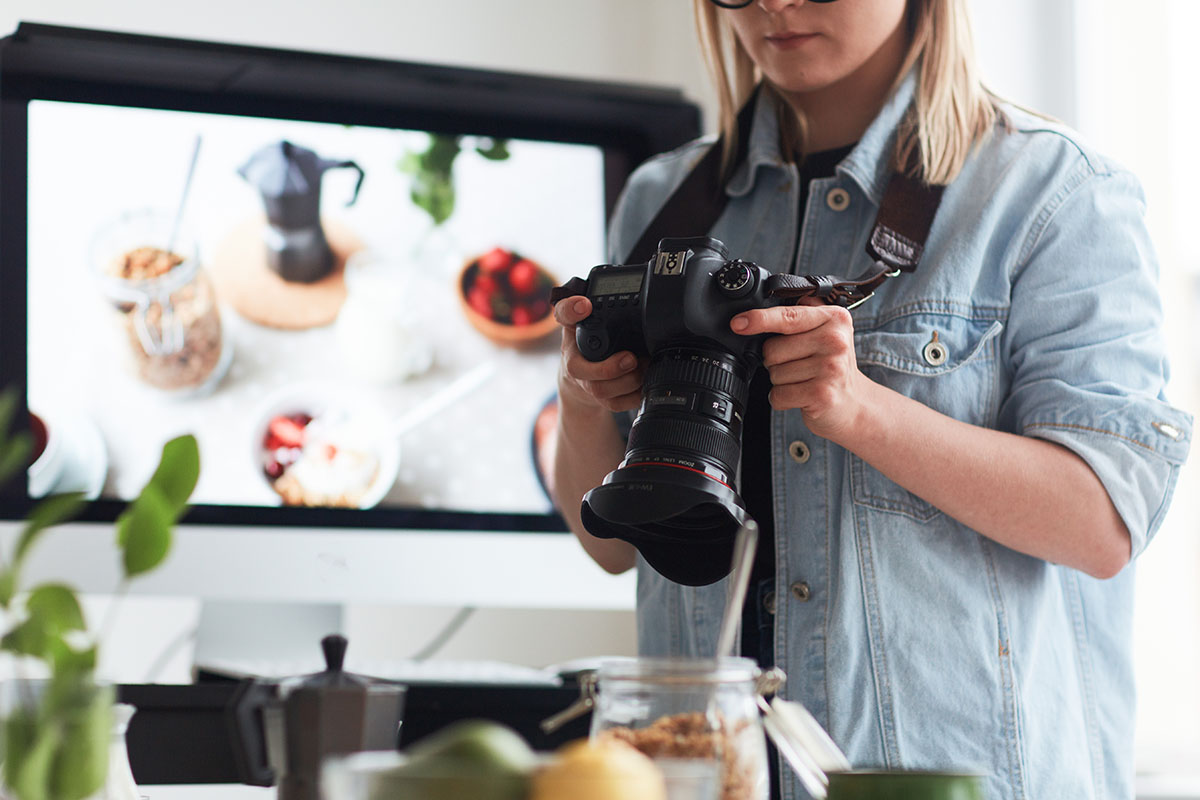 photographer working in photo studio