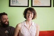 Dana Sitar, right, pictured with her partner Stefan Davis.