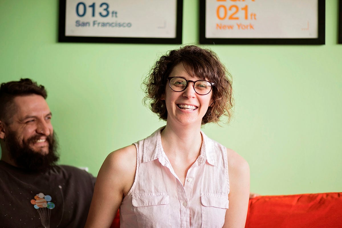 Dana Sitar, right, pictured with her partner Stefan Davis.