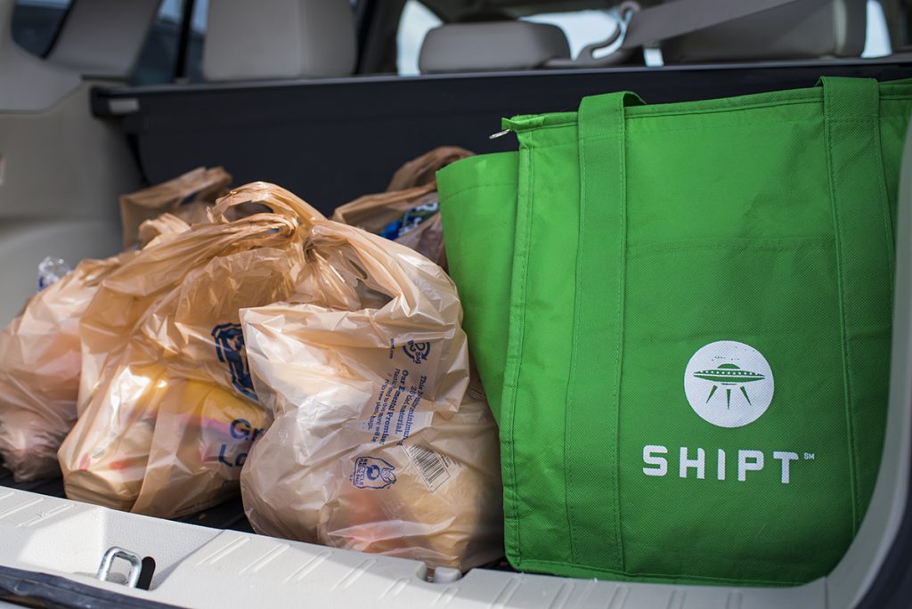 Groceries are pictured in the trunk of Destiny Frith's car.