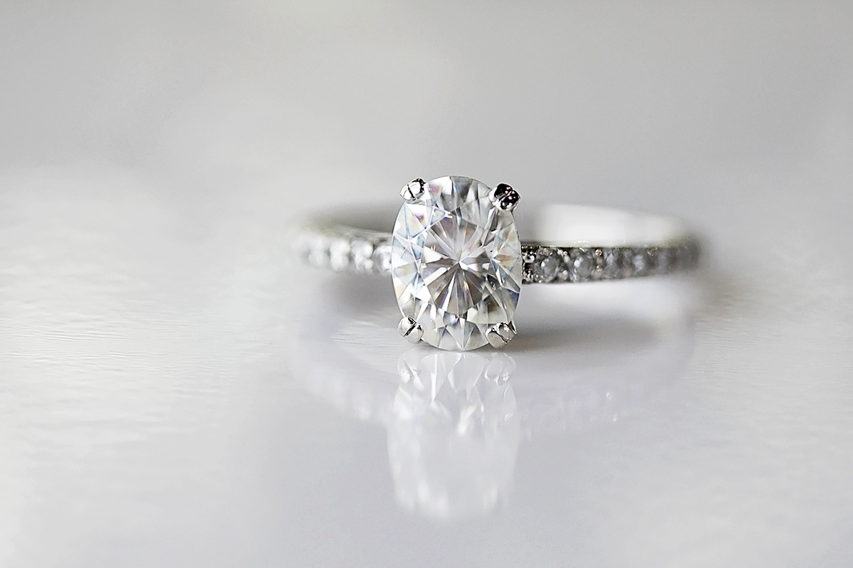 Moissanite engagement ring