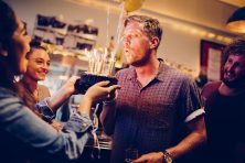 Man ready to blow the candles