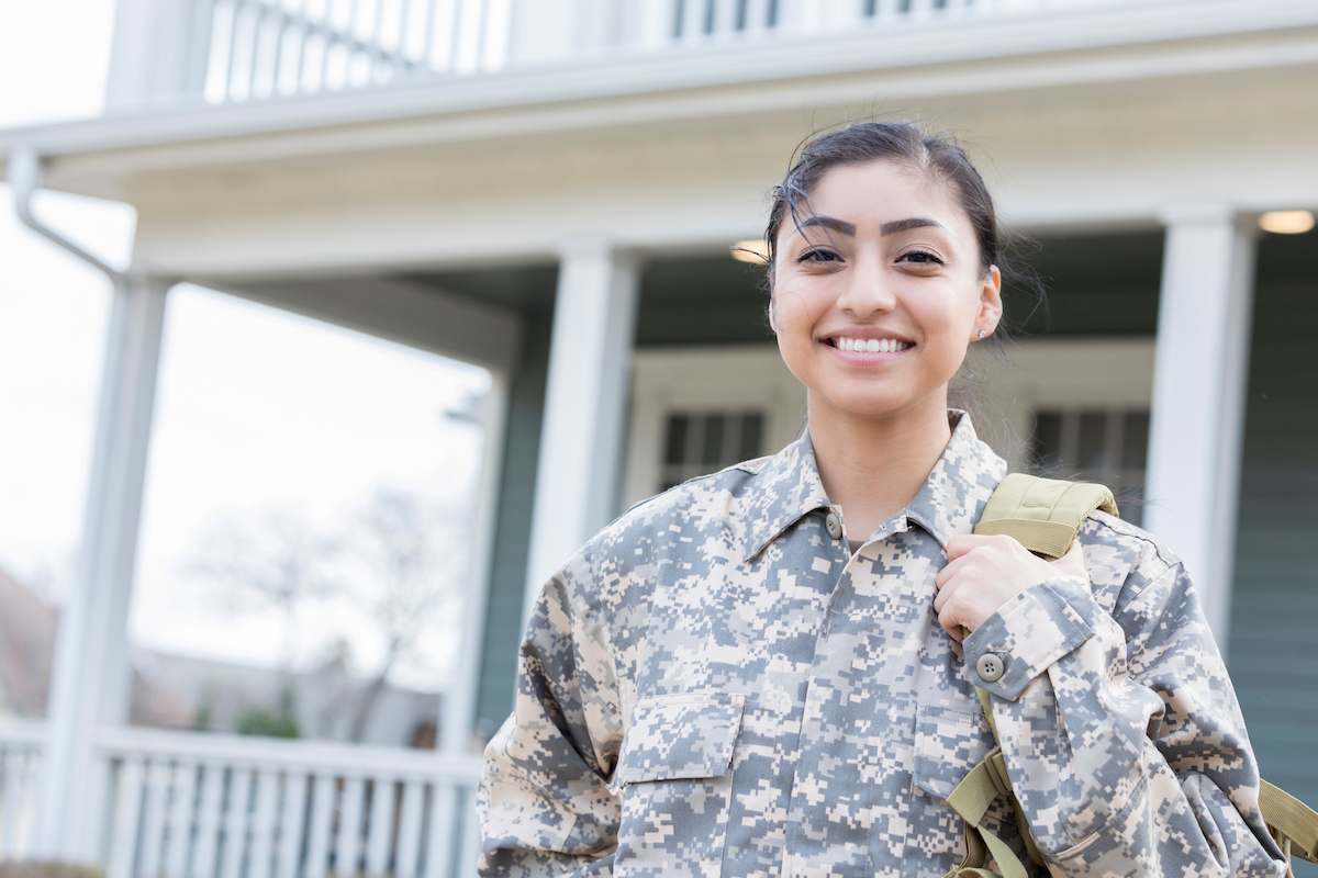 young female soldier