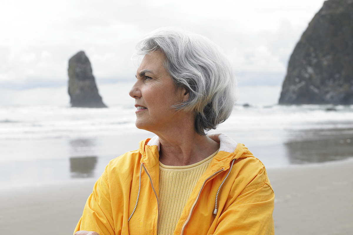 Senior woman on beach