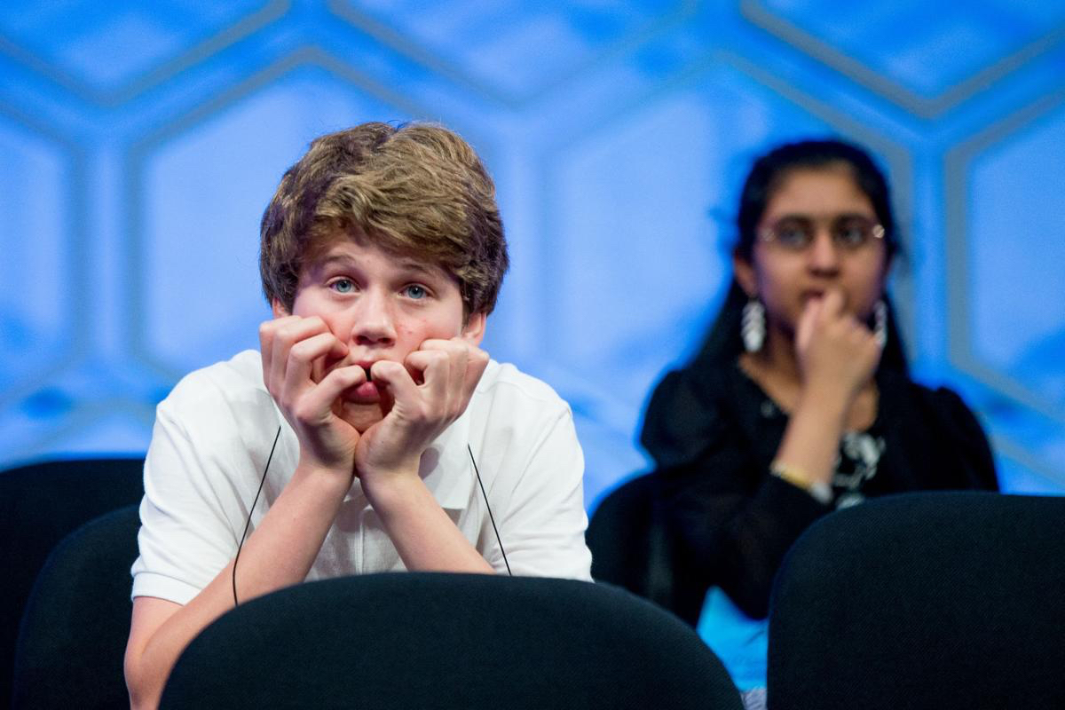 Cole Shafer-Ray competes in the The Scripps National Spelling Bee in Washington D.C. in 2015. Photo courtesy of Scripps National Spelling Bee/Mark Bowen