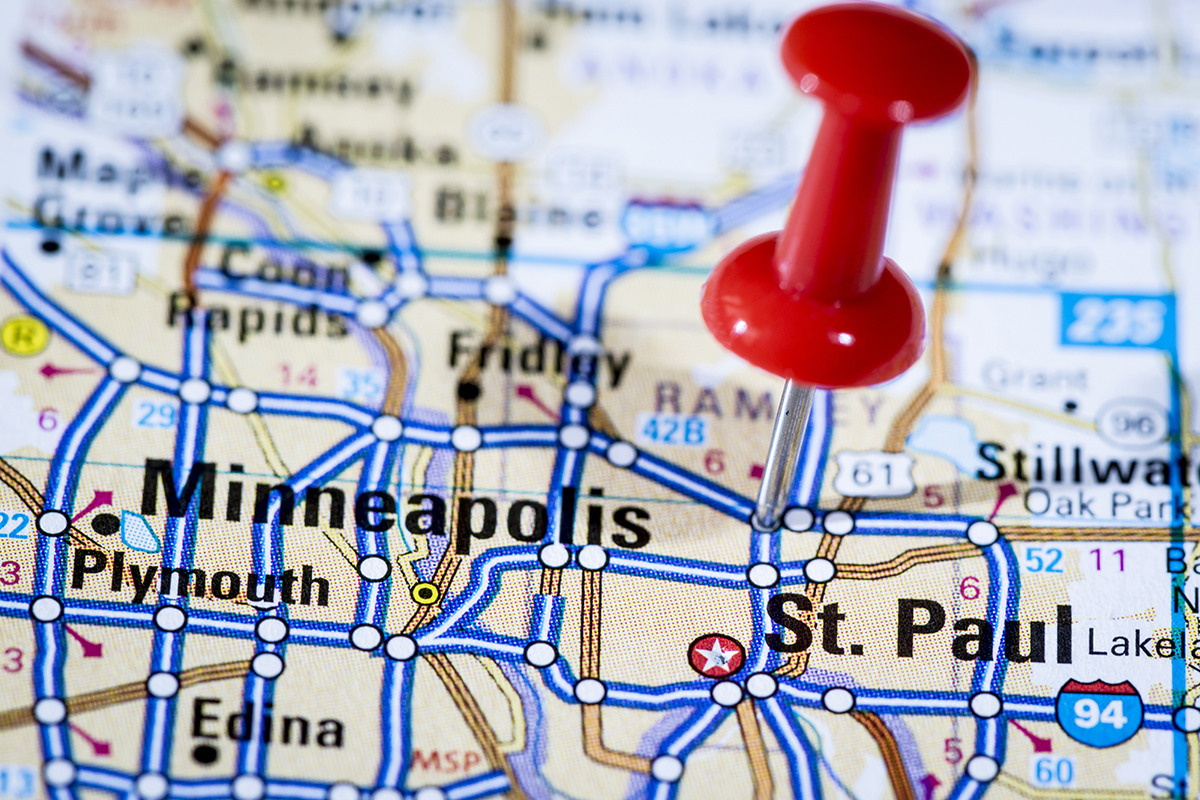 US capital cities on map