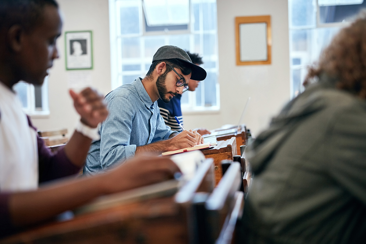 University students sitting in class