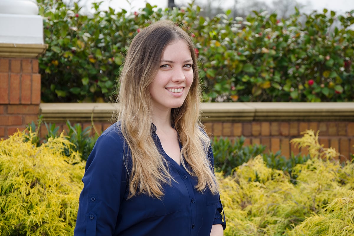 A portrait of Kelly Vaughn, a self-taught developer.