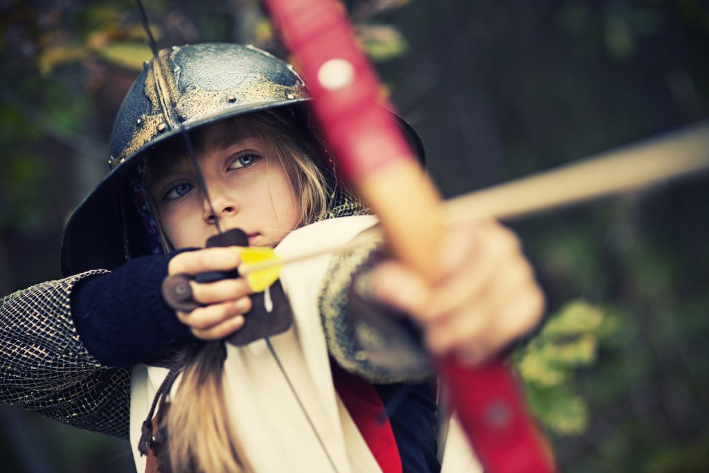 Little archer in woods