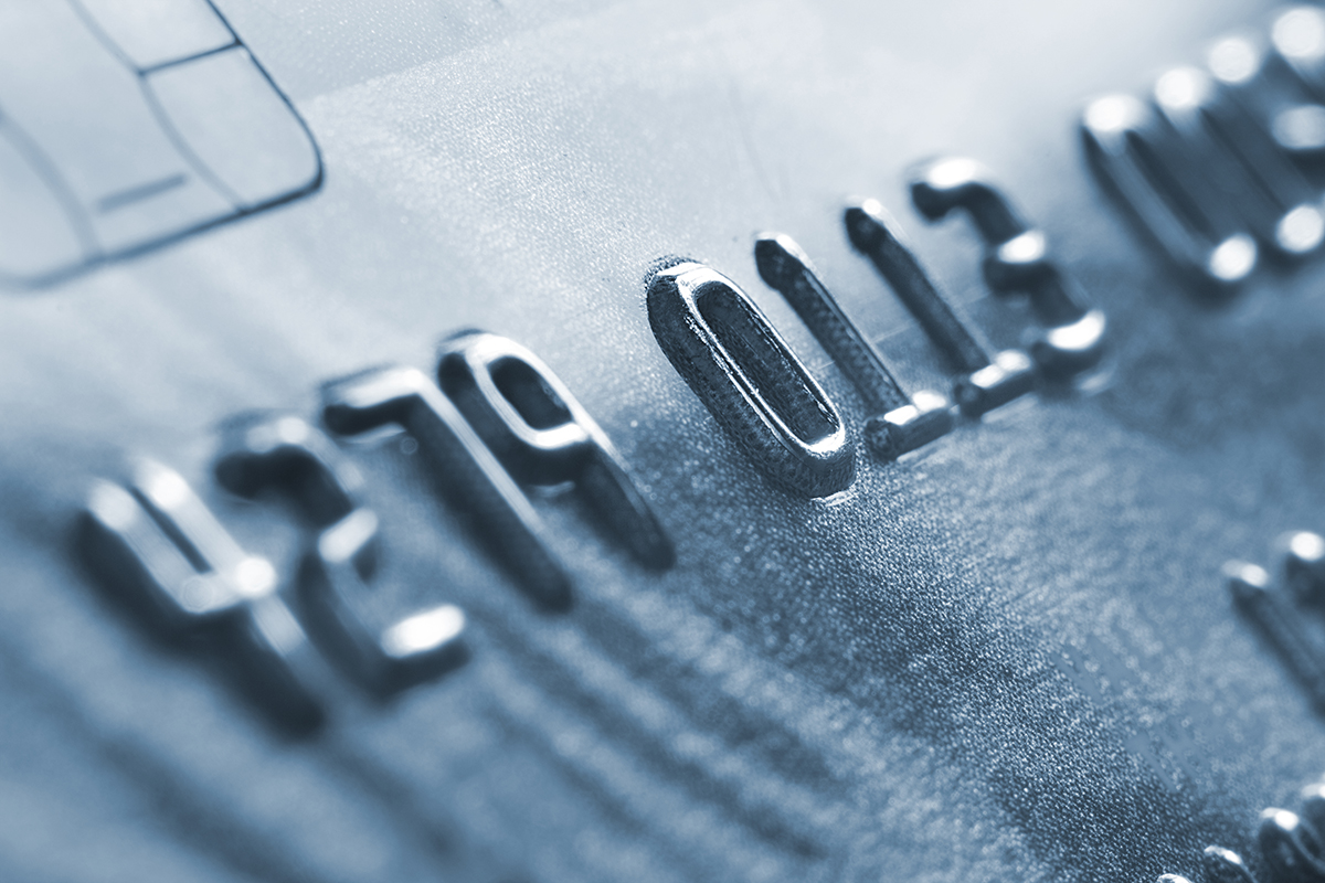 Close up shot of credit card