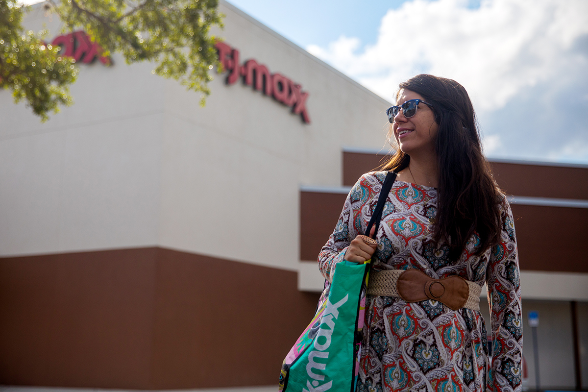 Woman standing outside TJMaxx