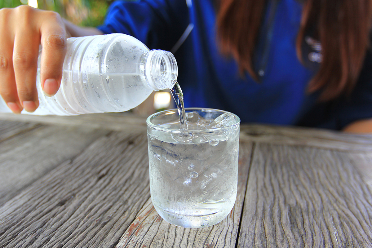 Water being poured into a glass