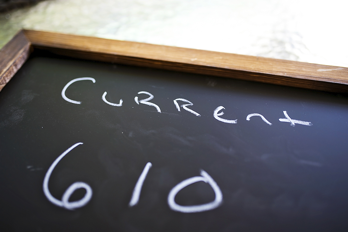 credit score on chalkboard