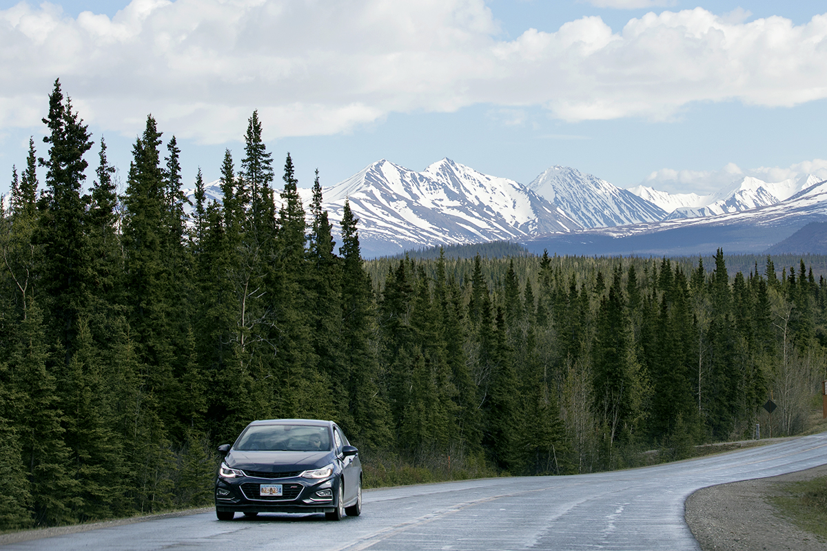 Scenic views inside of Denali National Park near Fairbanks, Alaska.