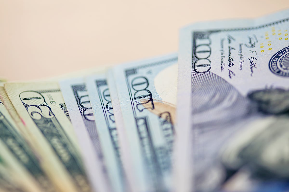 Cash being sorted on January 5th, 2018.
