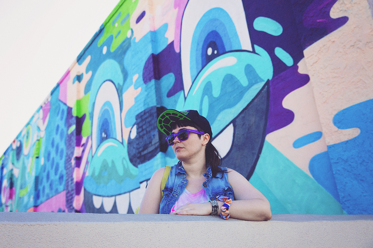 Photo illustrations of Michaela Estes doing various activities popular in the 1990s, Palmetto, Fla., Nov. 7, 2018.