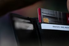 close up of cards in a wallet