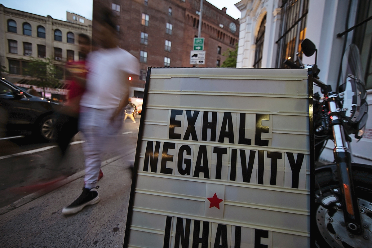 A sign in New York City reads: