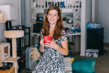 Sarah Houston of Richmond, Va., sits in her apartment.