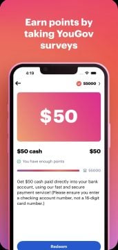 Screenshot shows an example of the YouGov interface. 