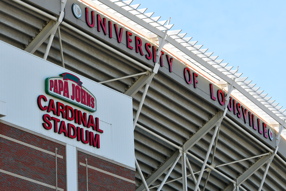 The University of Louisville's Cardinal Stadium is photographed in Louisville, Ky.