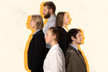 Side profiles of different types of employees.