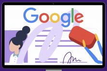 A illustration shows personal information being removed from Google.