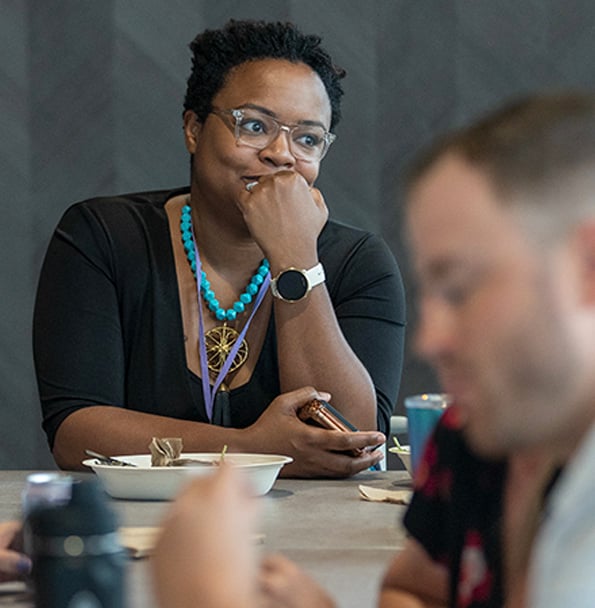 Hanging out in the break area.